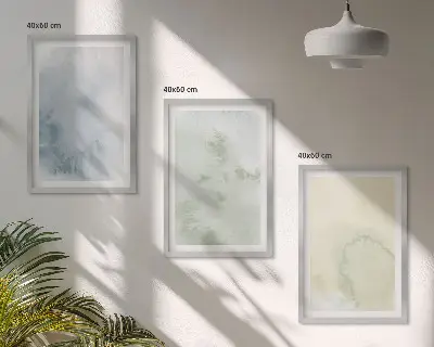 Set de tablouri pentru dormitor cu acuarele pastelate pe pânză