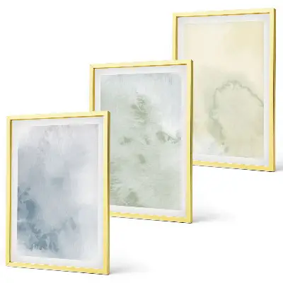 Set de tablouri pentru dormitor cu acuarele pastelate pe pânză