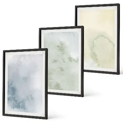 Set de tablouri pentru dormitor cu acuarele pastelate pe pânză