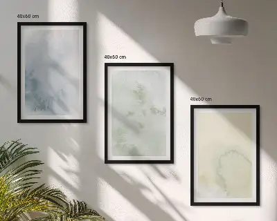 Set de tablouri pentru dormitor cu acuarele pastelate pe pânză