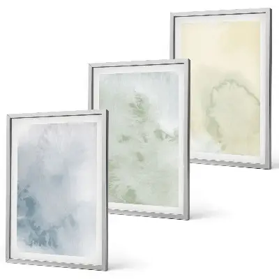 Set de tablouri pentru dormitor cu acuarele pastelate pe pânză