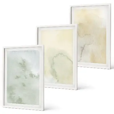 Set tablouri pentru dormitor cu texturi pastelate de acuarelă