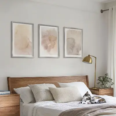 Set tablouri decorative cu texturi calde pastelate în acuarelă