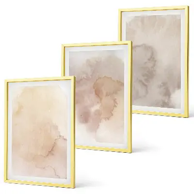Set tablouri decorative cu texturi calde pastelate în acuarelă