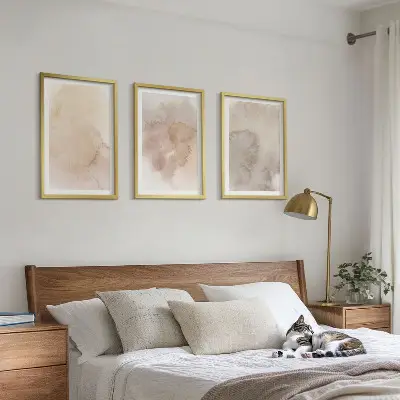 Set tablouri decorative cu texturi calde pastelate în acuarelă