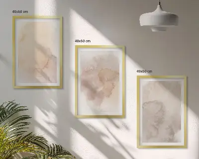 Set tablouri decorative cu texturi calde pastelate în acuarelă