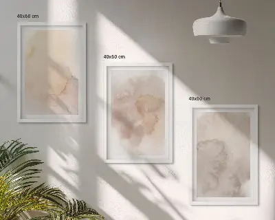 Set tablouri decorative cu texturi calde pastelate în acuarelă