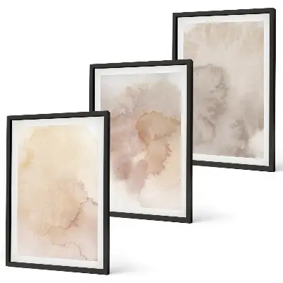 Set tablouri decorative cu texturi calde pastelate în acuarelă