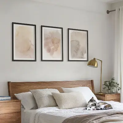 Set tablouri decorative cu texturi calde pastelate în acuarelă