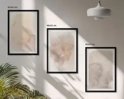 Set tablouri decorative cu texturi calde pastelate în acuarelă