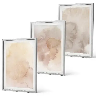 Set tablouri decorative cu texturi calde pastelate în acuarelă