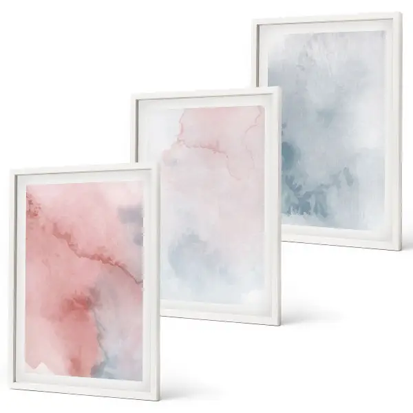 Set tablouri decorative cu acuarele pastelate pe pânză