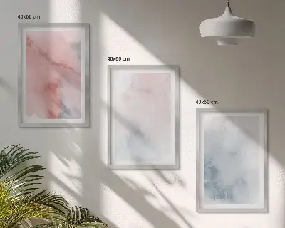 Set tablouri decorative cu acuarele pastelate pe pânză