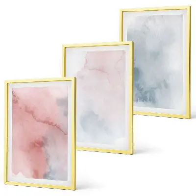 Set tablouri decorative cu acuarele pastelate pe pânză