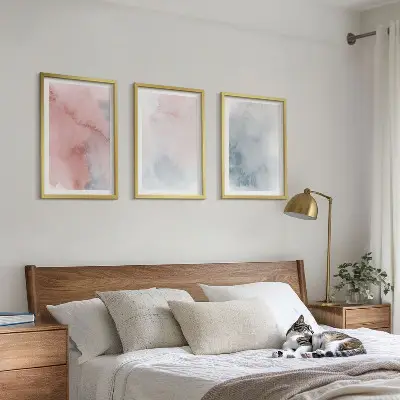 Set tablouri decorative cu acuarele pastelate pe pânză