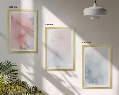 Set tablouri decorative cu acuarele pastelate pe pânză
