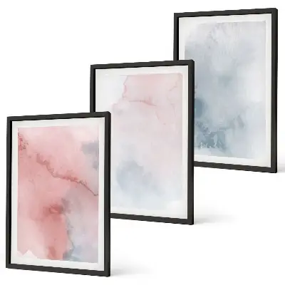 Set tablouri decorative cu acuarele pastelate pe pânză