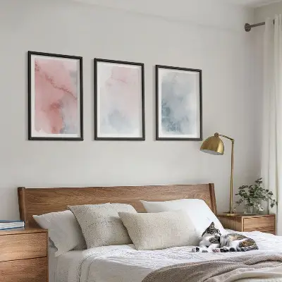 Set tablouri decorative cu acuarele pastelate pe pânză