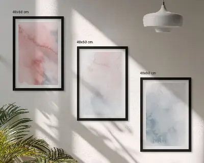 Set tablouri decorative cu acuarele pastelate pe pânză