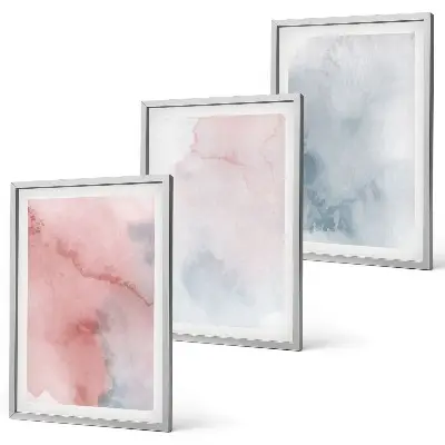 Set tablouri decorative cu acuarele pastelate pe pânză