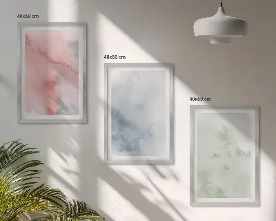 Set tablouri pentru dormitor cu structuri pastelate de acuarelă