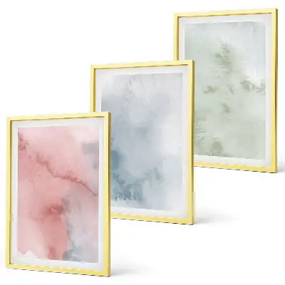 Set tablouri pentru dormitor cu structuri pastelate de acuarelă