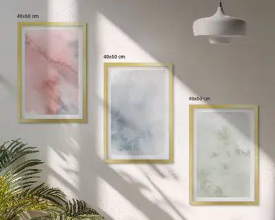 Set tablouri pentru dormitor cu structuri pastelate de acuarelă