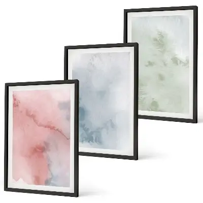 Set tablouri pentru dormitor cu structuri pastelate de acuarelă