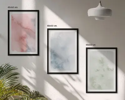 Set tablouri pentru dormitor cu structuri pastelate de acuarelă