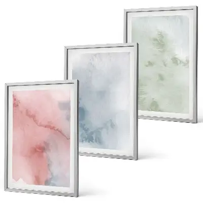 Set tablouri pentru dormitor cu structuri pastelate de acuarelă