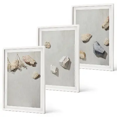 Set de tablouri decorative cu decorațiuni de plajă și pietre în stil boho