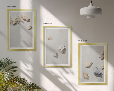 Set tablouri decorative Decorațiuni de plajă cu pietre în stil boho