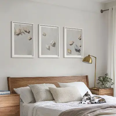 Set de tablouri decorative cu decorațiuni de plajă și pietre în stil boho