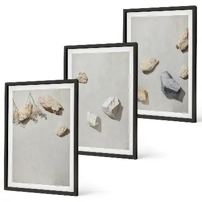 Set de tablouri decorative cu decorațiuni de plajă și pietre în stil boho