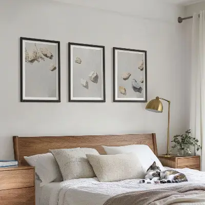 Set de tablouri decorative cu decorațiuni de plajă și pietre în stil boho