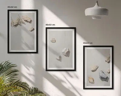Set de tablouri decorative cu decorațiuni de plajă și pietre în stil boho