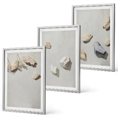 Set de tablouri decorative cu decorațiuni de plajă și pietre în stil boho