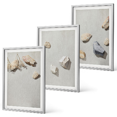 Set tablouri decorative Decorațiuni de plajă cu pietre în stil boho