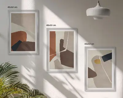 Set de tablouri pentru dormitor cu pictură abstractă în stil boho