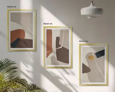 Set de tablouri pentru dormitor cu pictură abstractă în stil boho
