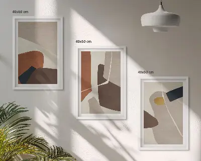 Set de tablouri pentru dormitor cu pictură abstractă în stil boho