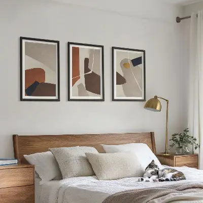 Set de tablouri pentru dormitor cu pictură abstractă în stil boho