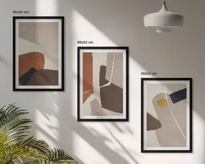 Set de tablouri pentru dormitor cu pictură abstractă în stil boho