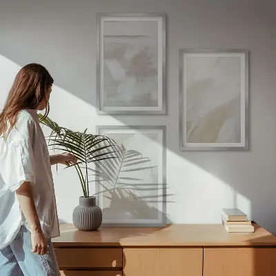 Set de tablouri decorative cu tușe abstracte de pensulă