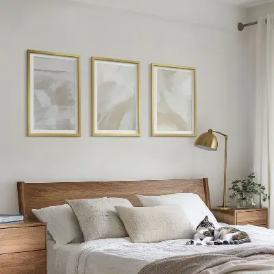 Set de tablouri decorative cu tușe abstracte de pensulă