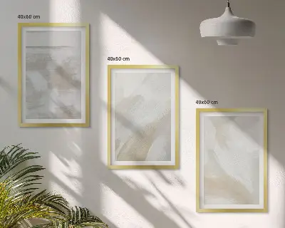 Set de tablouri decorative cu tușe abstracte de pensulă