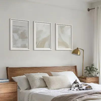 Set de tablouri decorative cu tușe abstracte de pensulă
