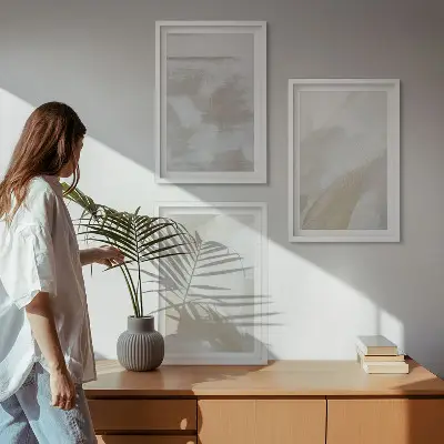 Set de tablouri decorative cu tușe abstracte de pensulă
