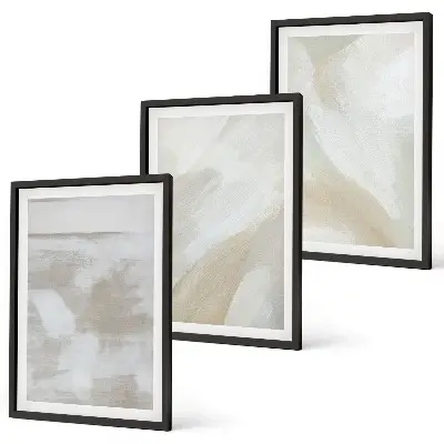 Set de tablouri decorative cu tușe abstracte de pensulă