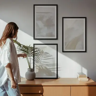 Set de tablouri decorative cu tușe abstracte de pensulă